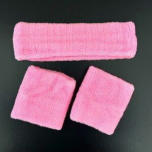 Pink Headband & Wristband Set